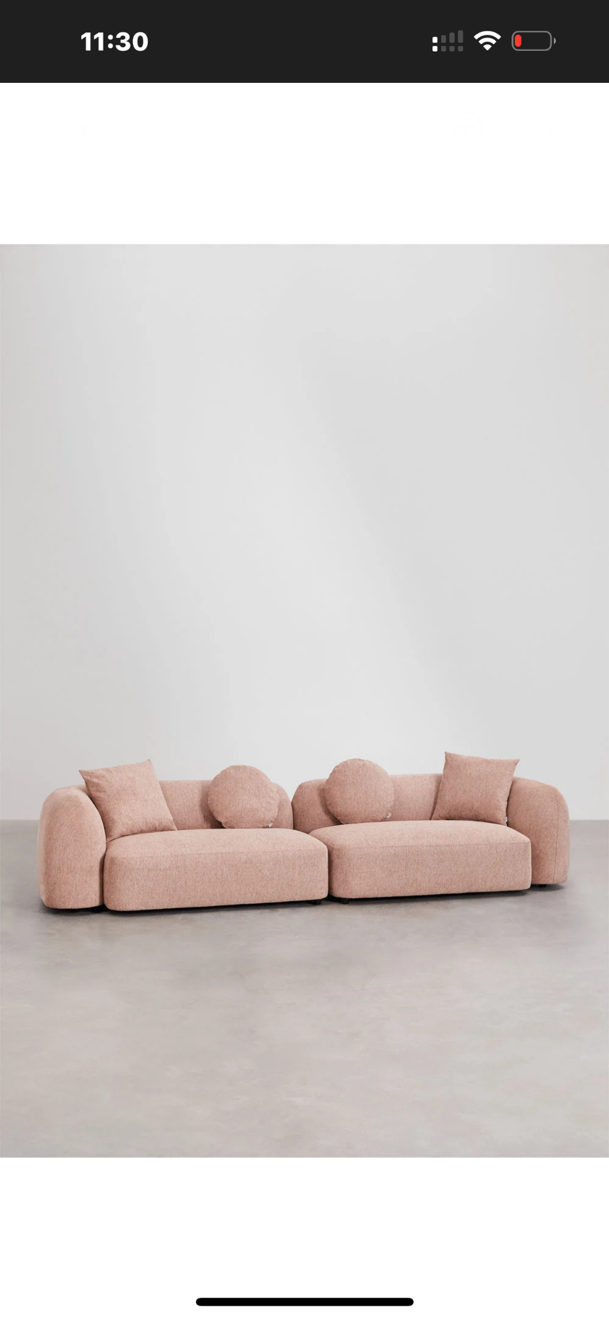 Sofa dusty rose
