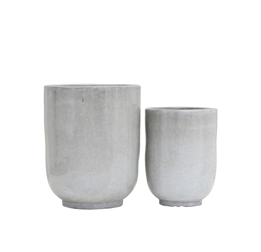 2 Set Pflanztopf Set white