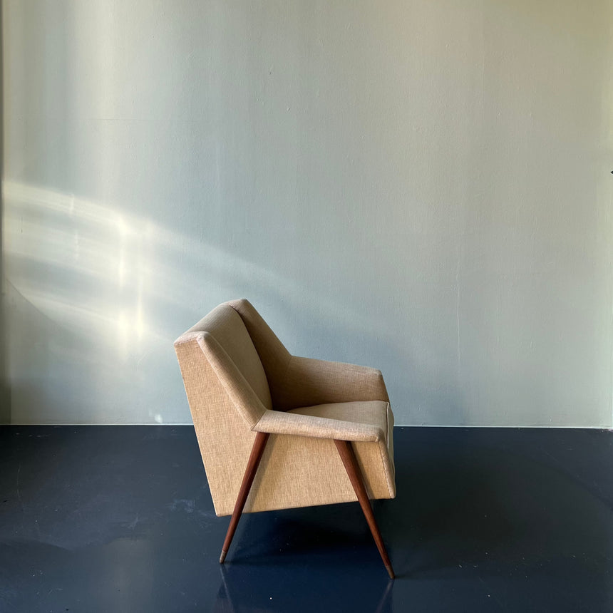 Yellow mid-century cocktail chair from Portugal