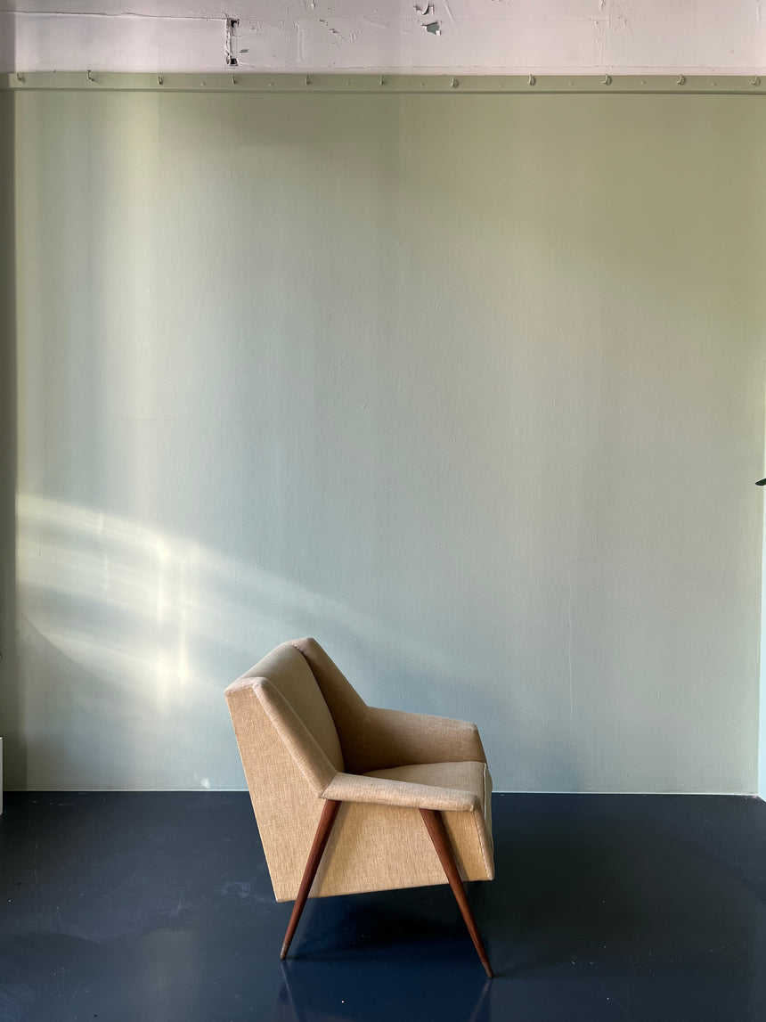 Yellow mid-century cocktail chair from Portugal