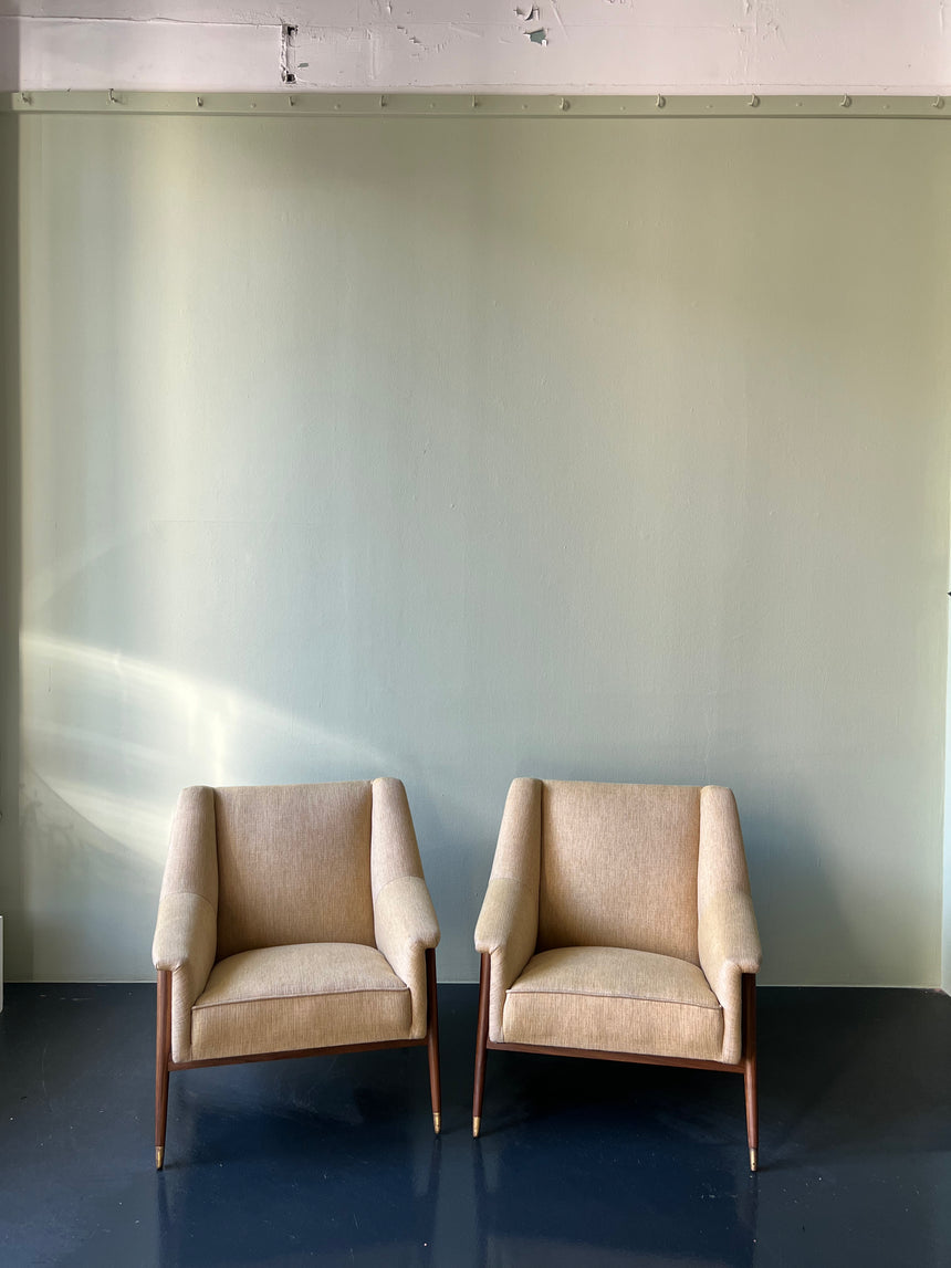 Yellow mid-century cocktail chair from Portugal