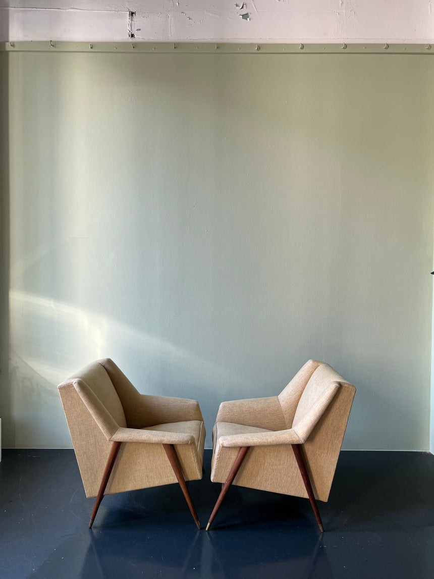 Yellow mid-century cocktail chair from Portugal
