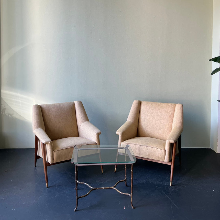 Yellow mid-century cocktail chair from Portugal