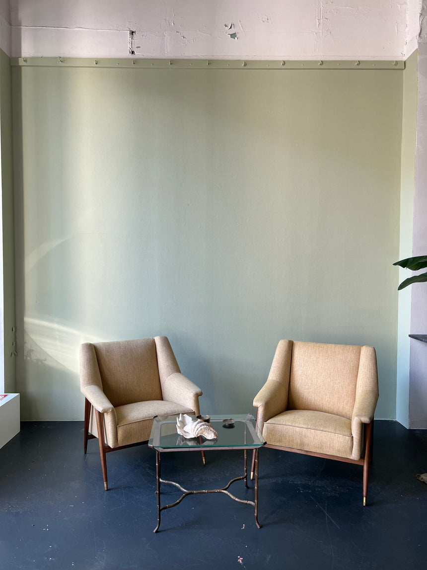 Yellow mid-century cocktail chair from Portugal