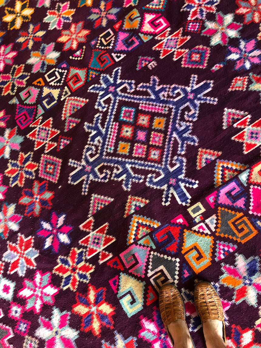 Vintage Kelim Teppich Aubergine