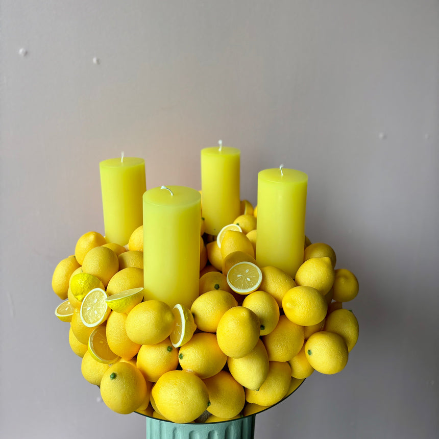 Adventskranz Zitronen