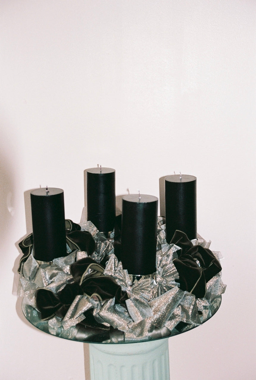 Adventskranz Schleifen anthrazit-braun