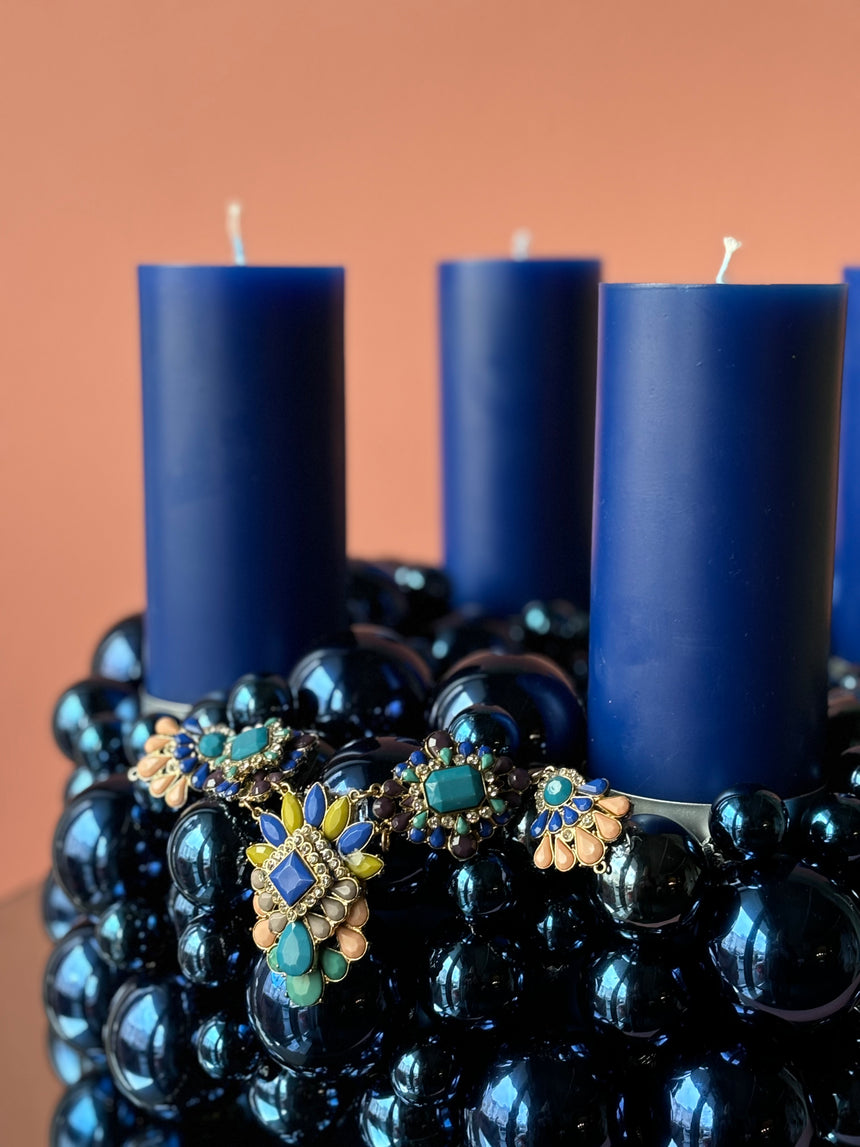 Adventskranz 'Blau & Vintage Schmuck ‘