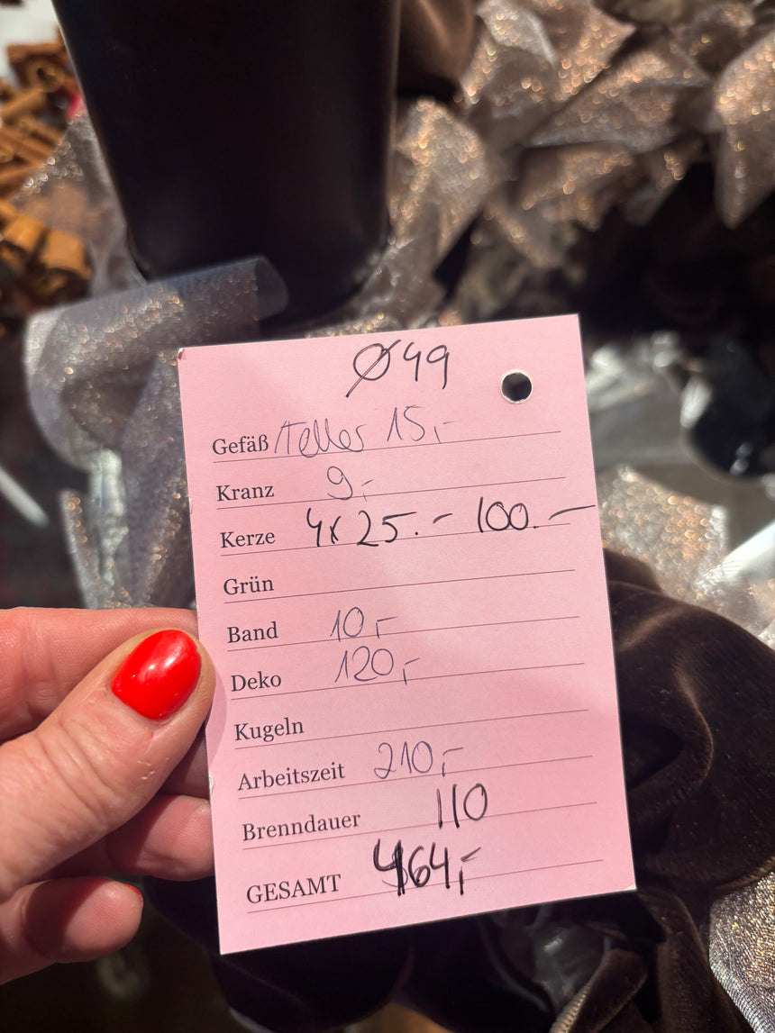 Advent wreath bows anthracite brown