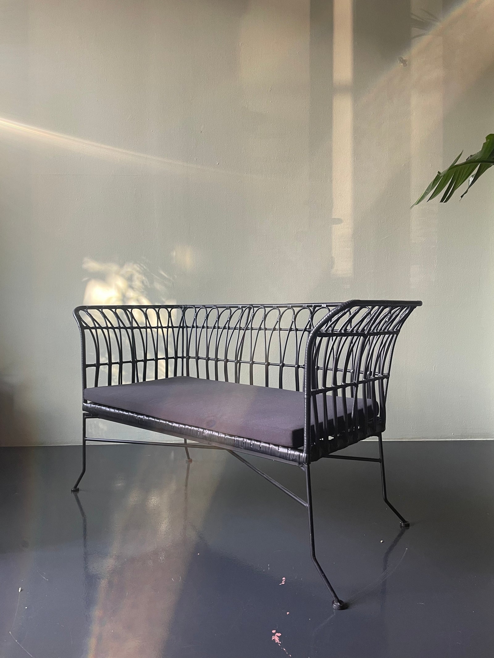 Outdoor sofa black MARSANO