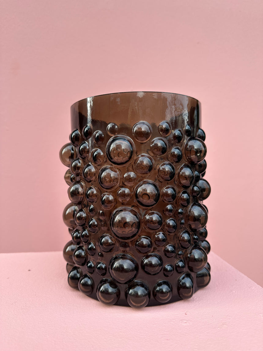 Schwarze Vase "Bubbles"