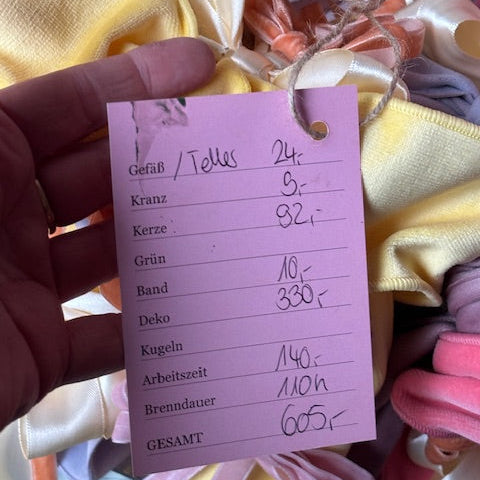 Adventskranz Samtschleifen Pastell