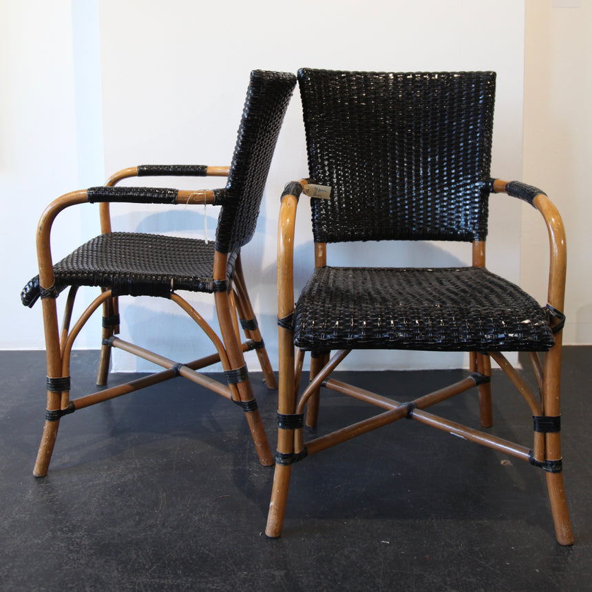 French bistro wicker chairs