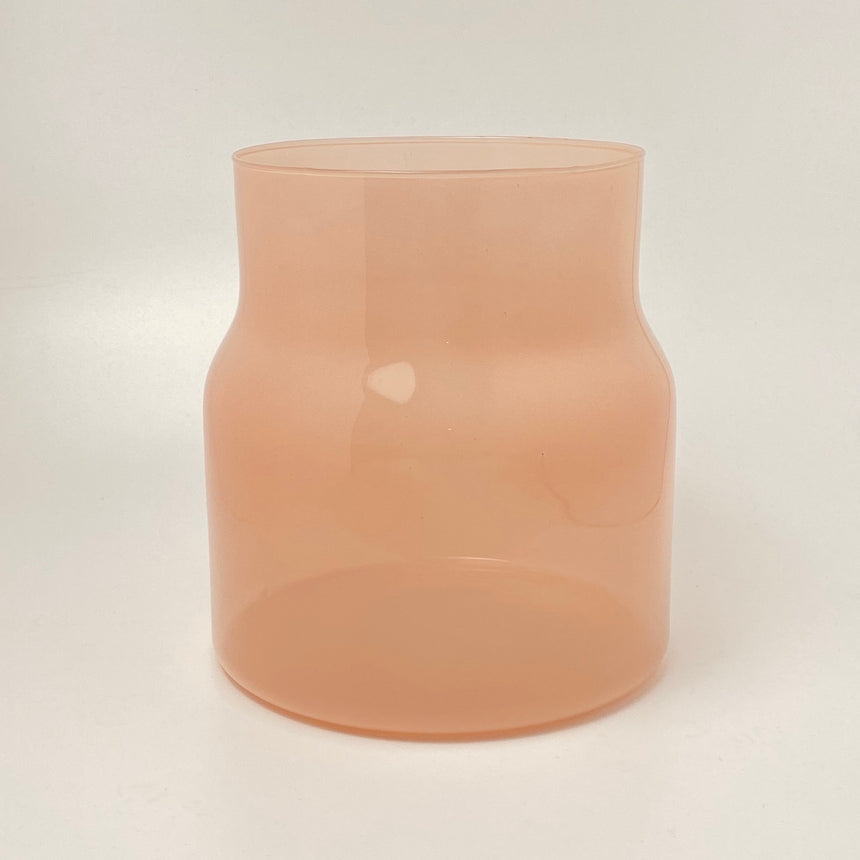 Nude glass vase with wide opening