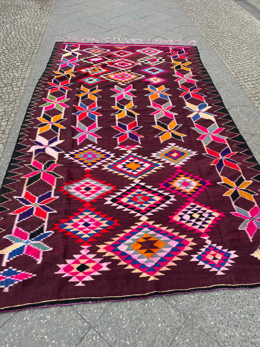 Vintage Kelim Carpet Bright Flowermix