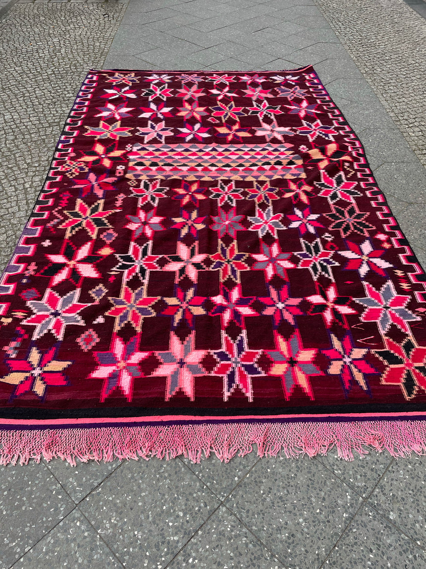 Vintage Kelim Teppich Pink Fringes – MARSANO